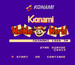 Konami Wai Wai World (english translation) Title Screen